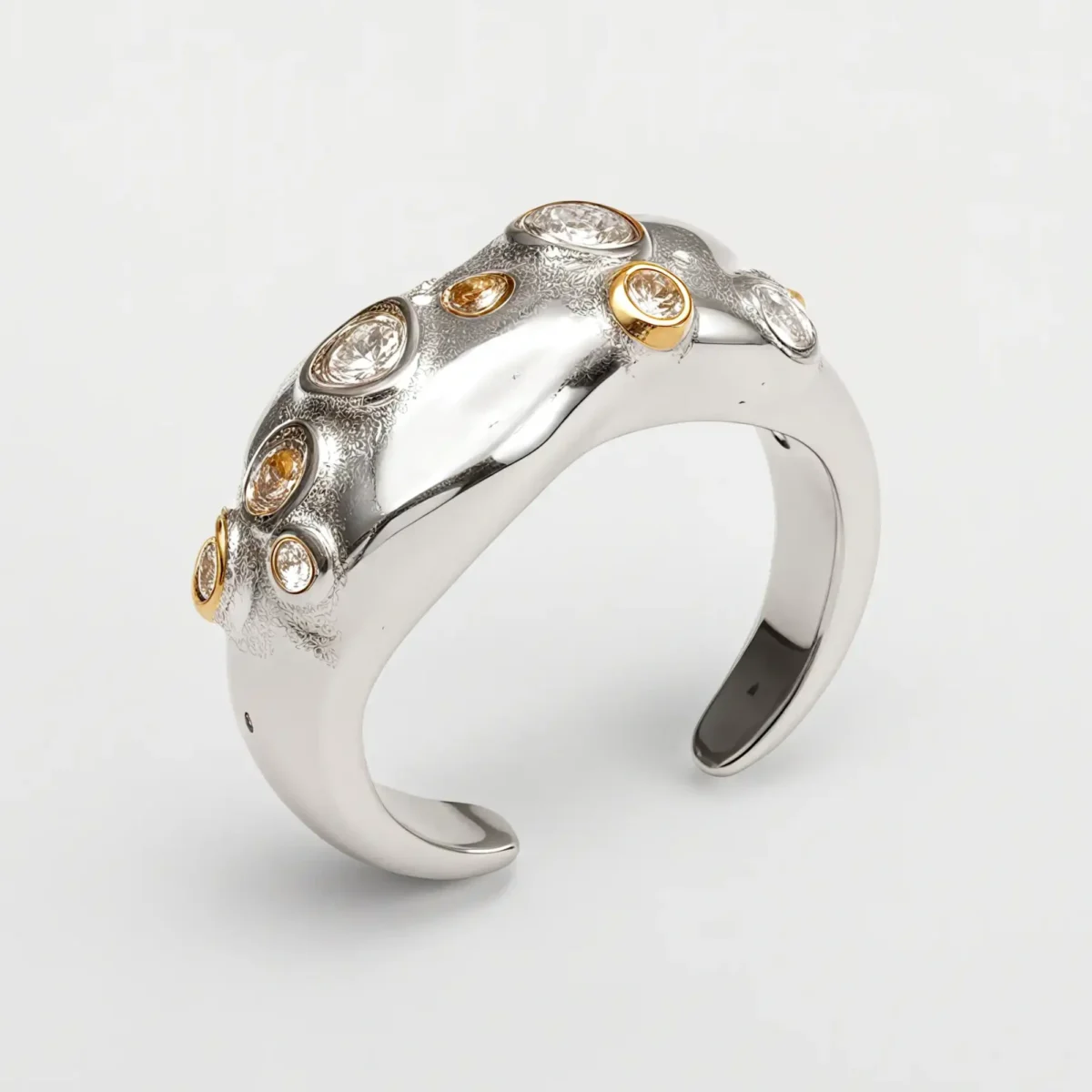 Creative Irregular Wave Inlaid Diamond Stainless Steel Unisex Ring丨WF-771 - Image 4