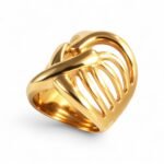 Creative Knitting Design 24k Gold-Plated Women's Stainless Steel Waterproof Ring丨G003167