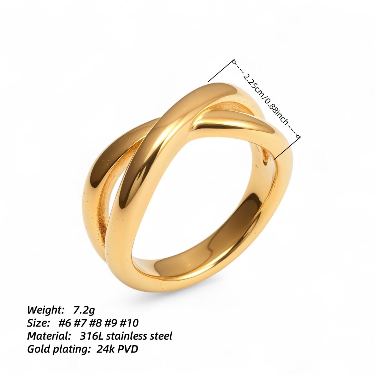 Women's Stainless Steel Interlaced Ring丨PL611 - Image 6