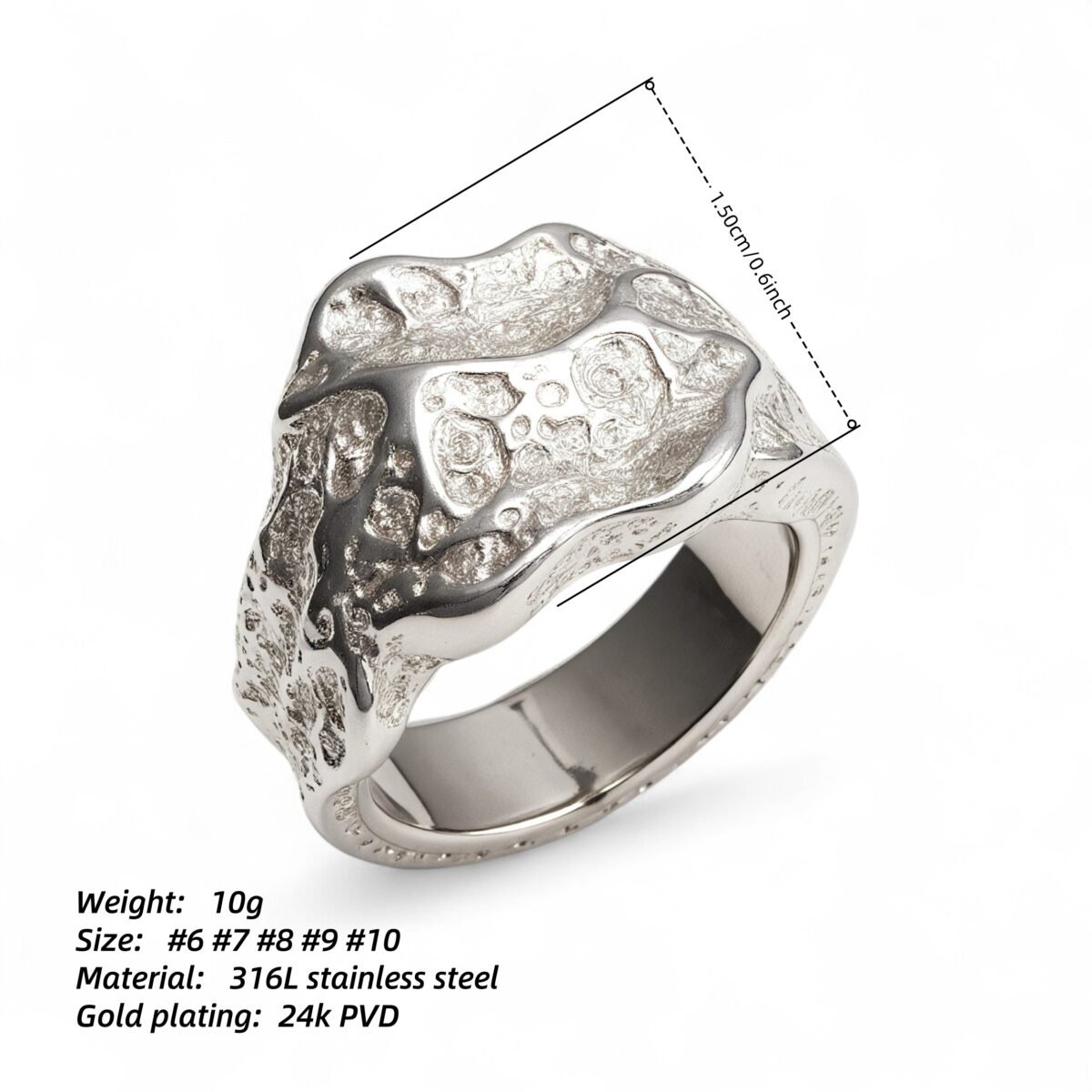 Creative Stone Pattern Design Stainless Steel Unisex Ring丨GB0712 - Image 6