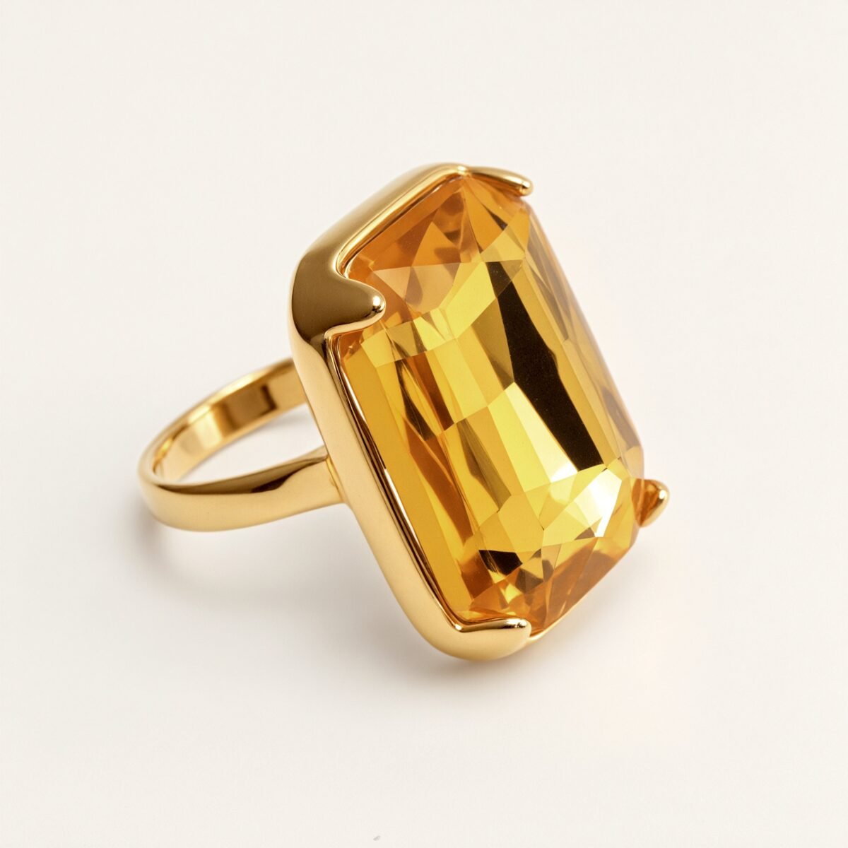Luxurious Gold - Plated Colorful Gem Rings - Multiple Colors Available Trendy Bands | k002810J - Image 11
