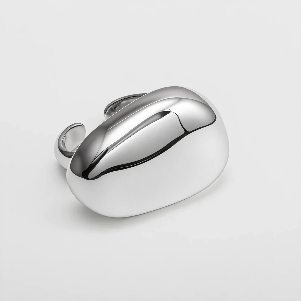 24K Gold Plated Stainless Steel Oval Dome Open Ring丨G003998 - Image 5