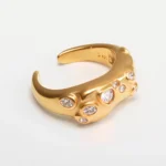Creative Irregular Wave Inlaid Diamond Stainless Steel Unisex Ring丨WF-771 - Image 3