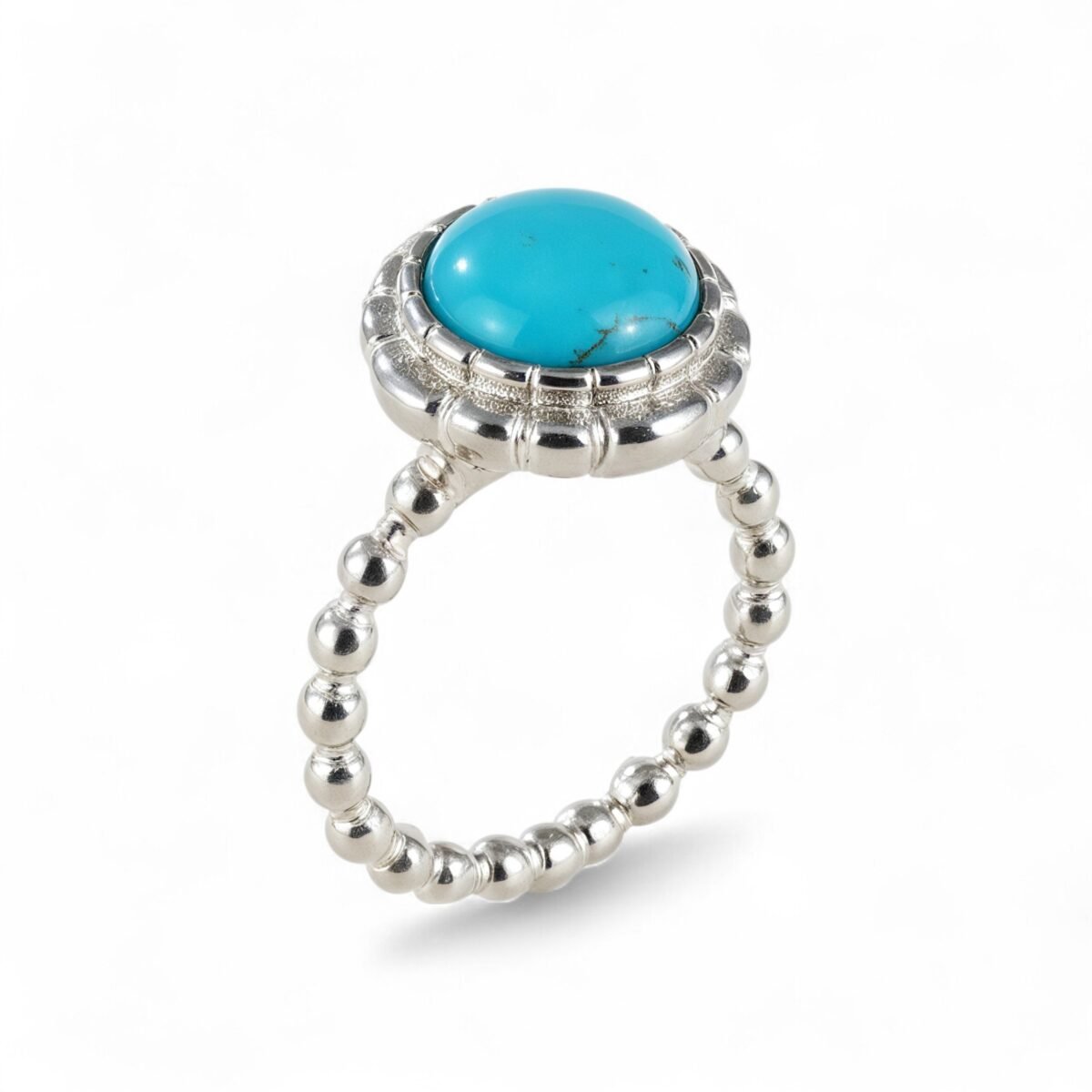 Vintage Round Gemstone Stainless Steel Women's Waterproof Ring丨K0186 - Image 1