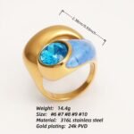 Twisted Design Enamel & Gem Stainless Steel Ring - Trendy Accessory | G004485 - Image 7