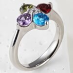 Fashionable Four-Leaf Clover Inlaid With Diamonds And Stainless Steel Women's Ring丨N001263