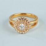 Gold Flower Diamond Large Size Women's Stainless Steel Waterproof Ring丨PL209 - Image 3