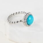 Vintage Round Gemstone Stainless Steel Women's Waterproof Ring丨K0186 - Image 4
