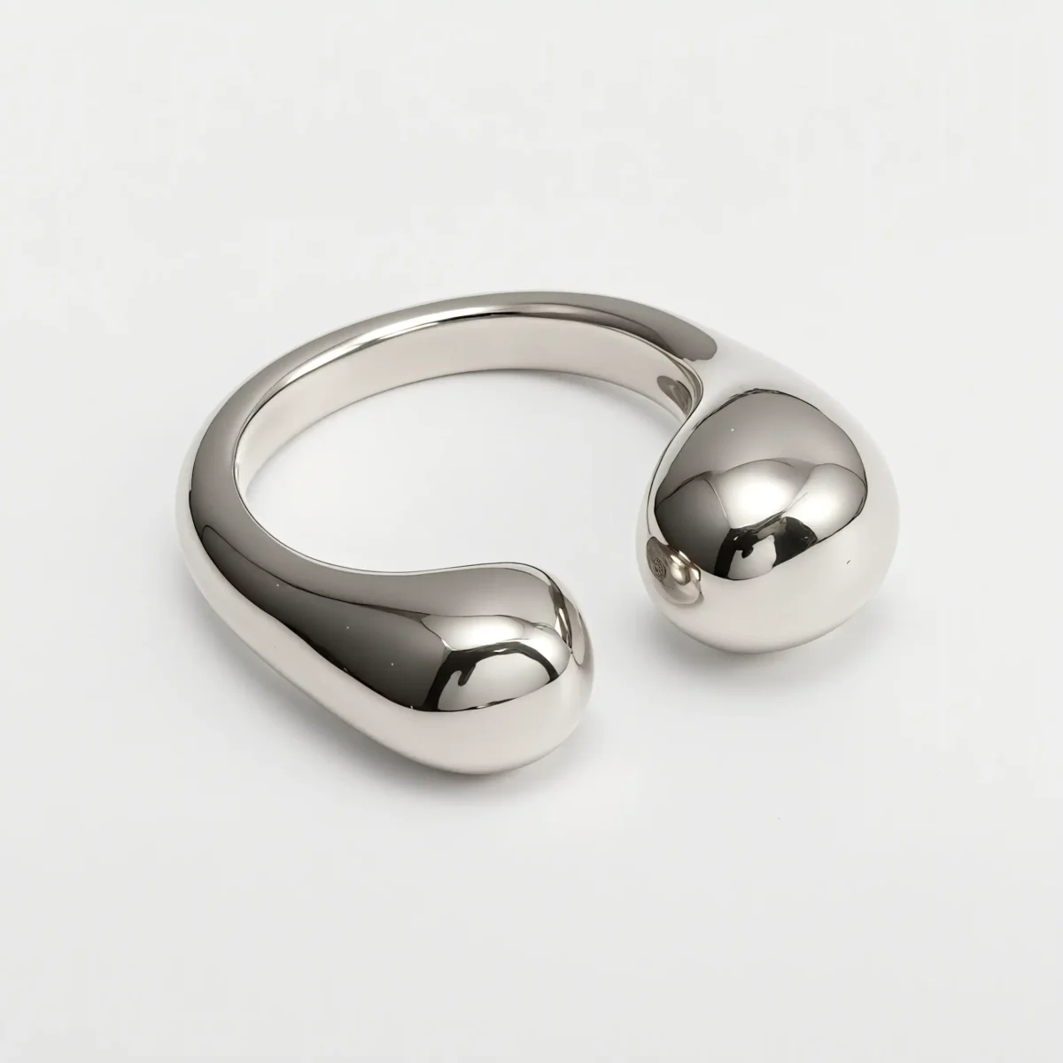 Simple Curved Stainless Steel Ring Women's Ring | G00324 - Image 6