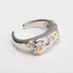 Creative Irregular Wave Inlaid Diamond Stainless Steel Unisex Ring丨WF-771 - Image 5