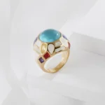 Vintage Colorful Enamel Design Ring Women's Gold Fashion Ring | G005445 - Image 4