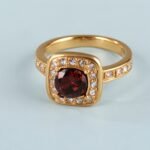 Gorgeous Square Ruby Diamond Stainless Steel Women's Waterproof Ring丨PL505J - Image 3