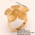 Women's Two - tone Stainless Steel Floral - shaped Ring | G005528 - Image 2