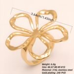 Stylish Women's Gold - and - Silver Hollow Floral - shaped Ring | G005614 - Image 2