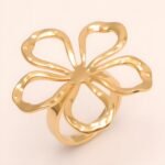 Stylish Women's Gold - and - Silver Hollow Floral - shaped Ring | G005614 - Image 3