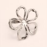 Stylish Women's Gold - and - Silver Hollow Floral - shaped Ring | G005614 - Image 6