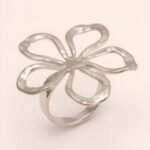 Stylish Women's Gold - and - Silver Hollow Floral - shaped Ring | G005614 - Image 5