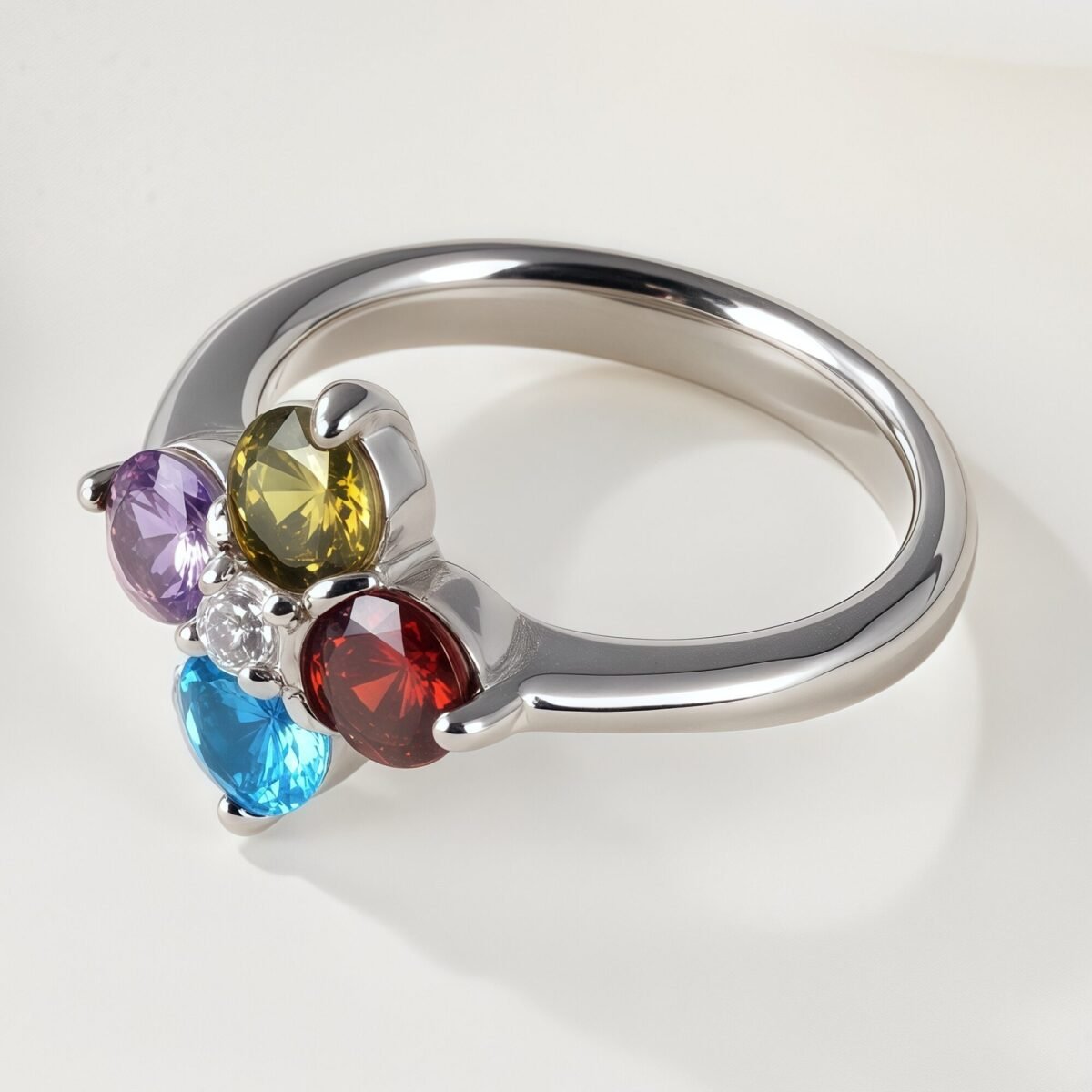 Fashionable Four-Leaf Clover Inlaid With Diamonds And Stainless Steel Women's Ring丨N001263 - Image 4