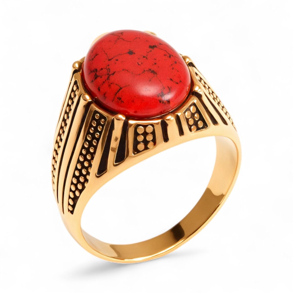 Vintage Style Assorted Stone Stainless Steel Men's Ring丨K00930J - Image 4