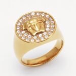 Men's Medusa - styled Diamond - set Stainless Steel Ring | G00810 - Image 3