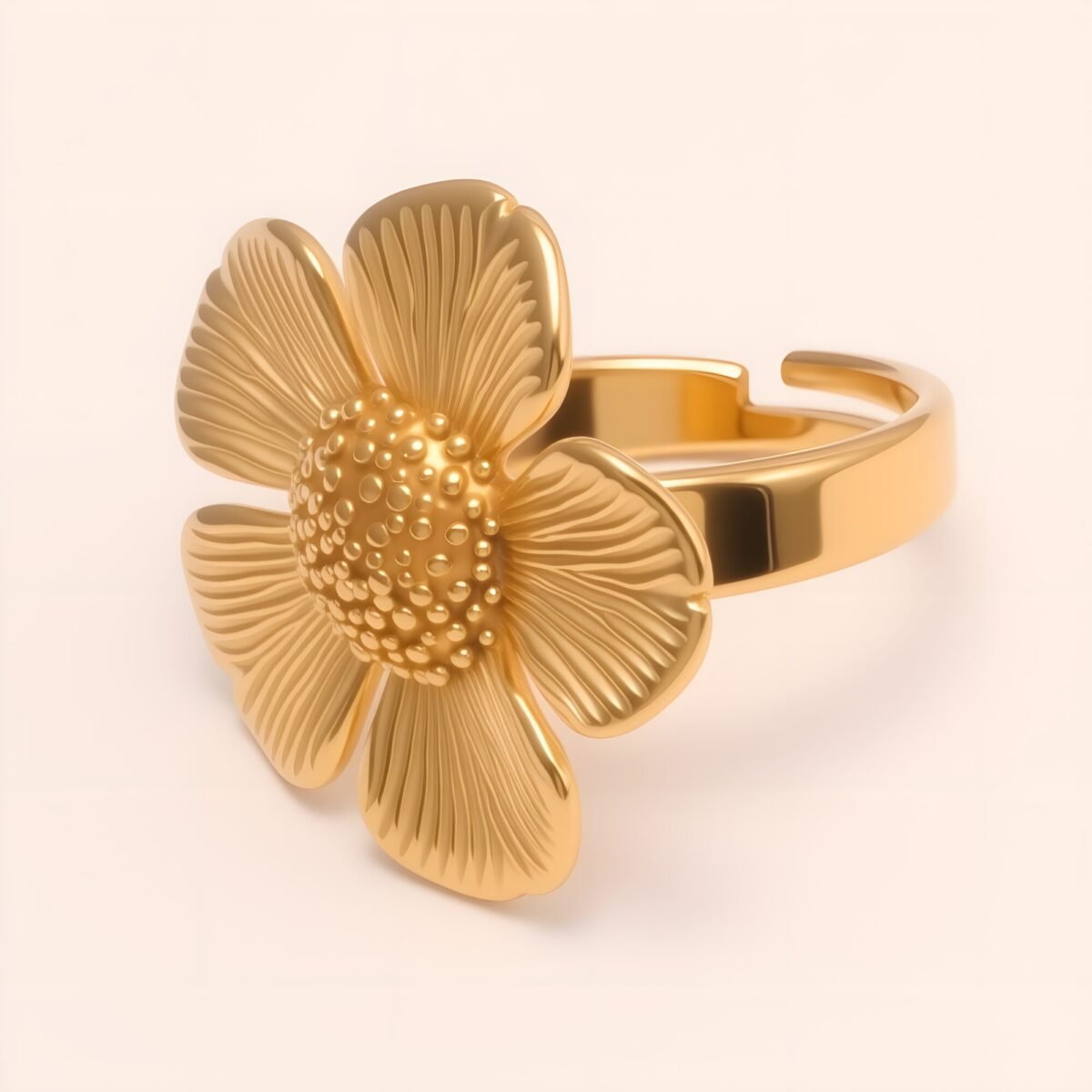 Women's Two - tone Stainless Steel Floral - shaped Ring | G005528 - Image 3