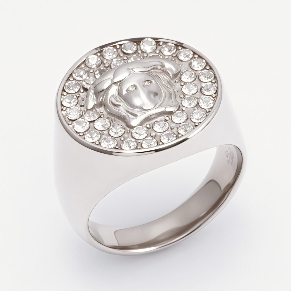 Men's Medusa - styled Diamond - set Stainless Steel Ring | G00810 - Image 5
