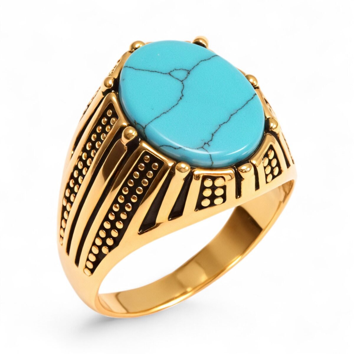 Vintage Style Assorted Stone Stainless Steel Men's Ring丨K00930J - Image 10