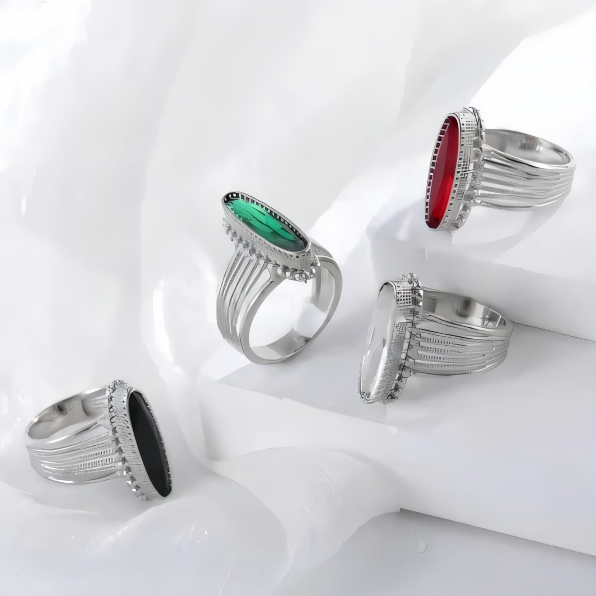 Vintage colored enamel stainless steel women's ring | BL2052 - Image 1