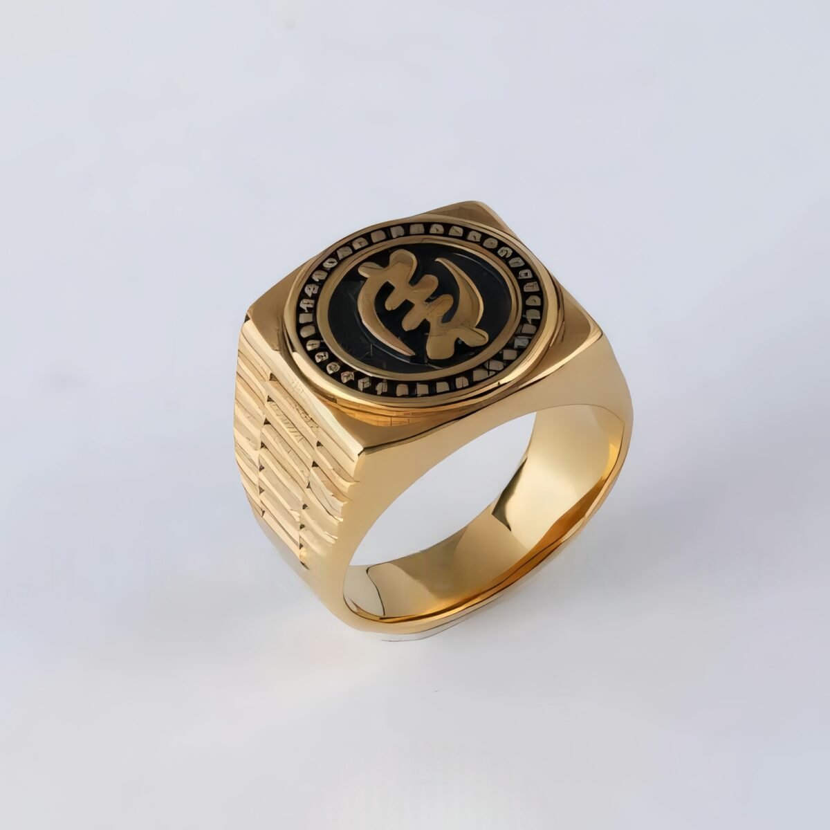 Round Zodiac Pattern Relief Retro Stainless Steel Ring | G003 - Image 3