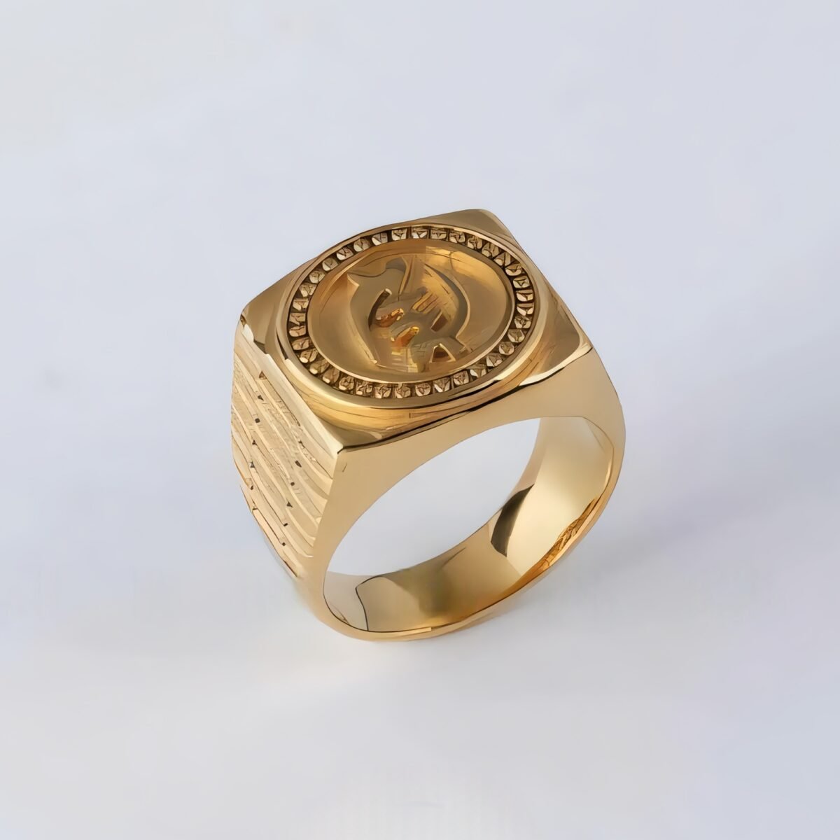 Round Zodiac Pattern Relief Retro Stainless Steel Ring | G003 - Image 2