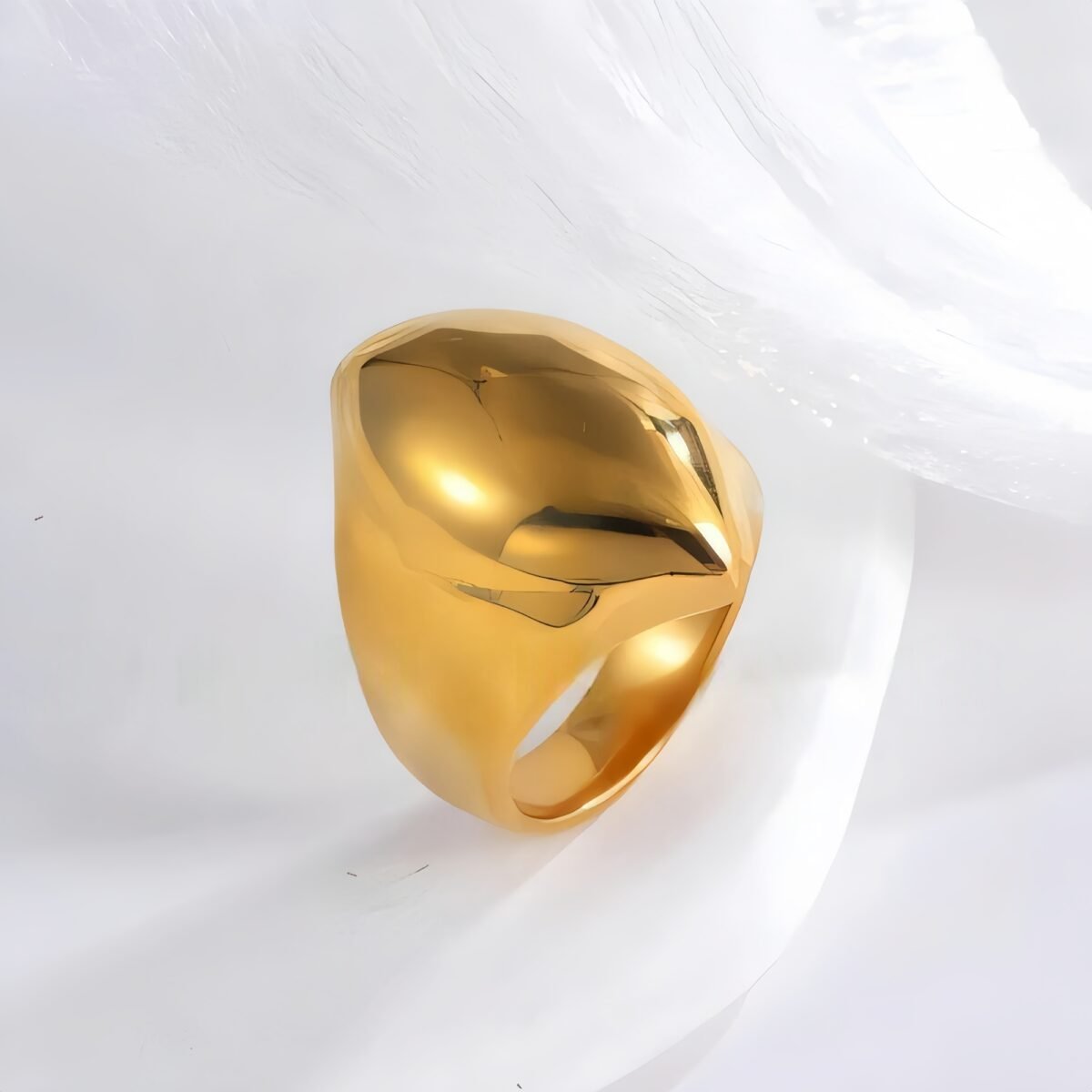 Simple Smooth Curve Stainless Steel Women's Ring | ML083 - Image 2