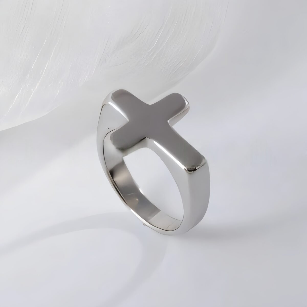 Simple Cross Stainless Steel Ring Unisex Ring | G002608 - Image 4