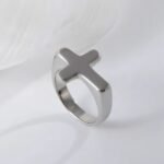 Simple Cross Stainless Steel Ring Unisex Ring | G002608 - Image 4