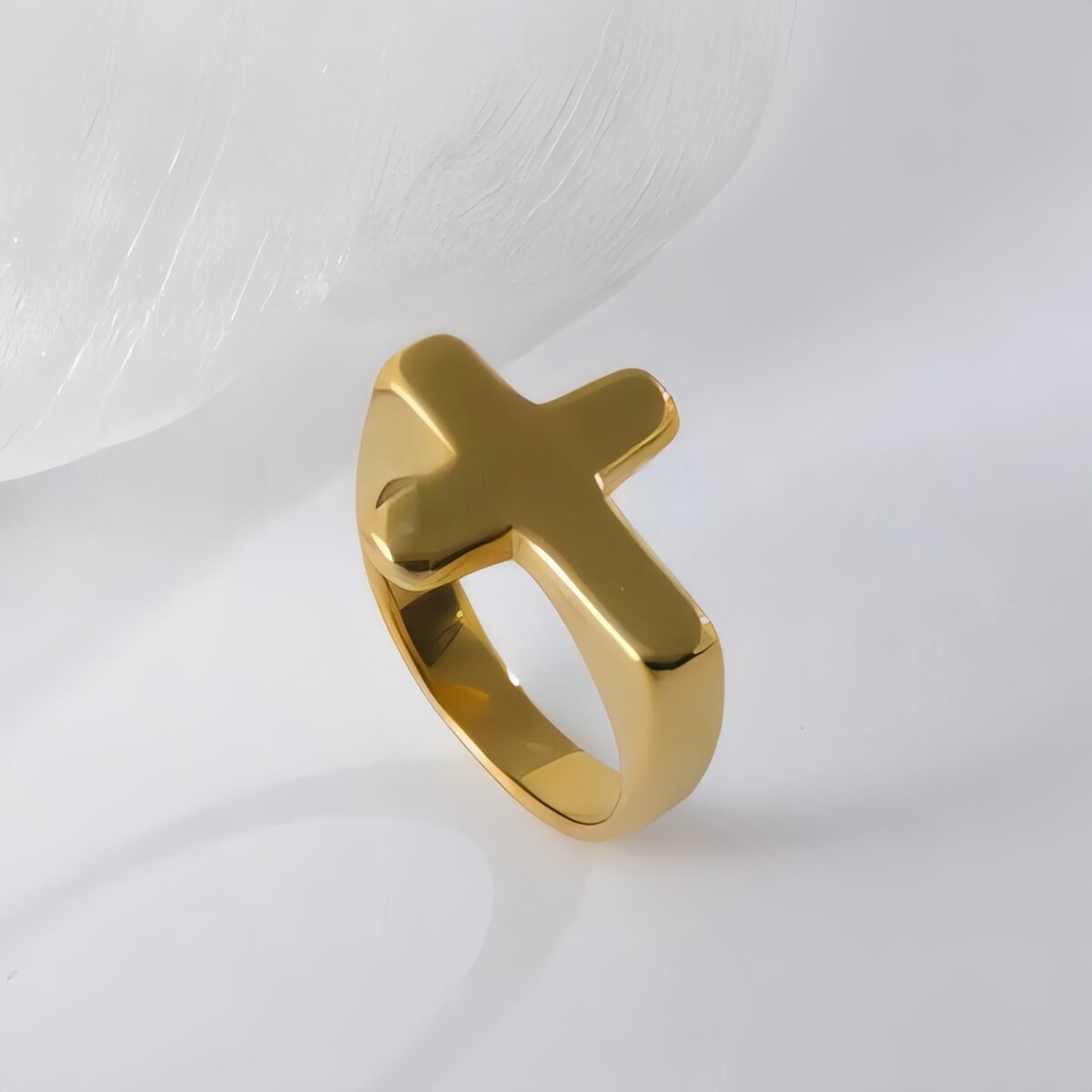 Simple Cross Stainless Steel Ring Unisex Ring | G002608 - Image 2