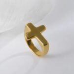 Simple Cross Stainless Steel Ring Unisex Ring | G002608 - Image 2
