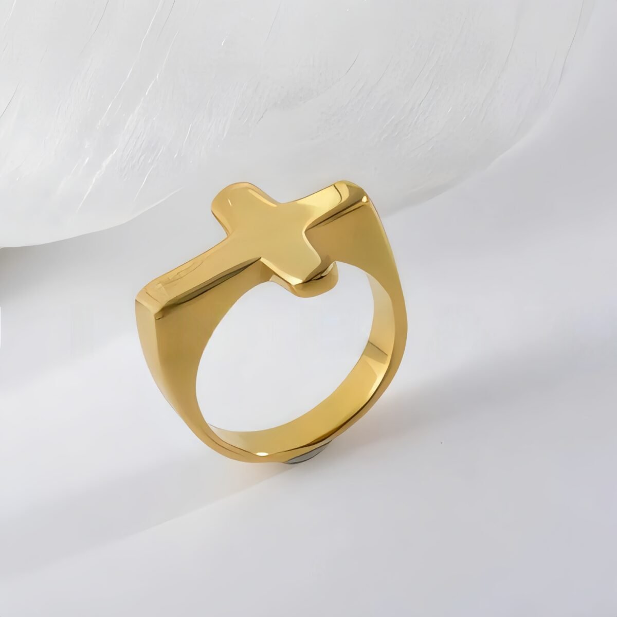 Simple Cross Stainless Steel Ring Unisex Ring | G002608 - Image 3