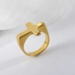 Simple Cross Stainless Steel Ring Unisex Ring | G002608 - Image 3