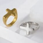 Simple Cross Stainless Steel Ring Unisex Ring | G002608