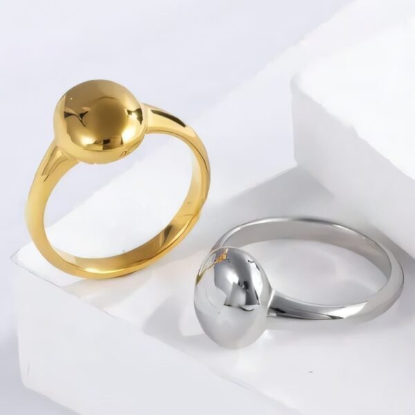 Sleek Rounded Stainless Steel Ring Minimalist Design for Women | G002467