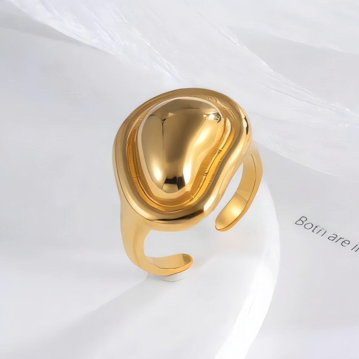 Smooth Irregular Stainless Steel Ring Women's Minimalist Fashion Band | G004134 - Image 2