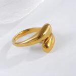 Smooth Streamlined Stainless Steel Fashion Ring for Women | N0094 - Image 3