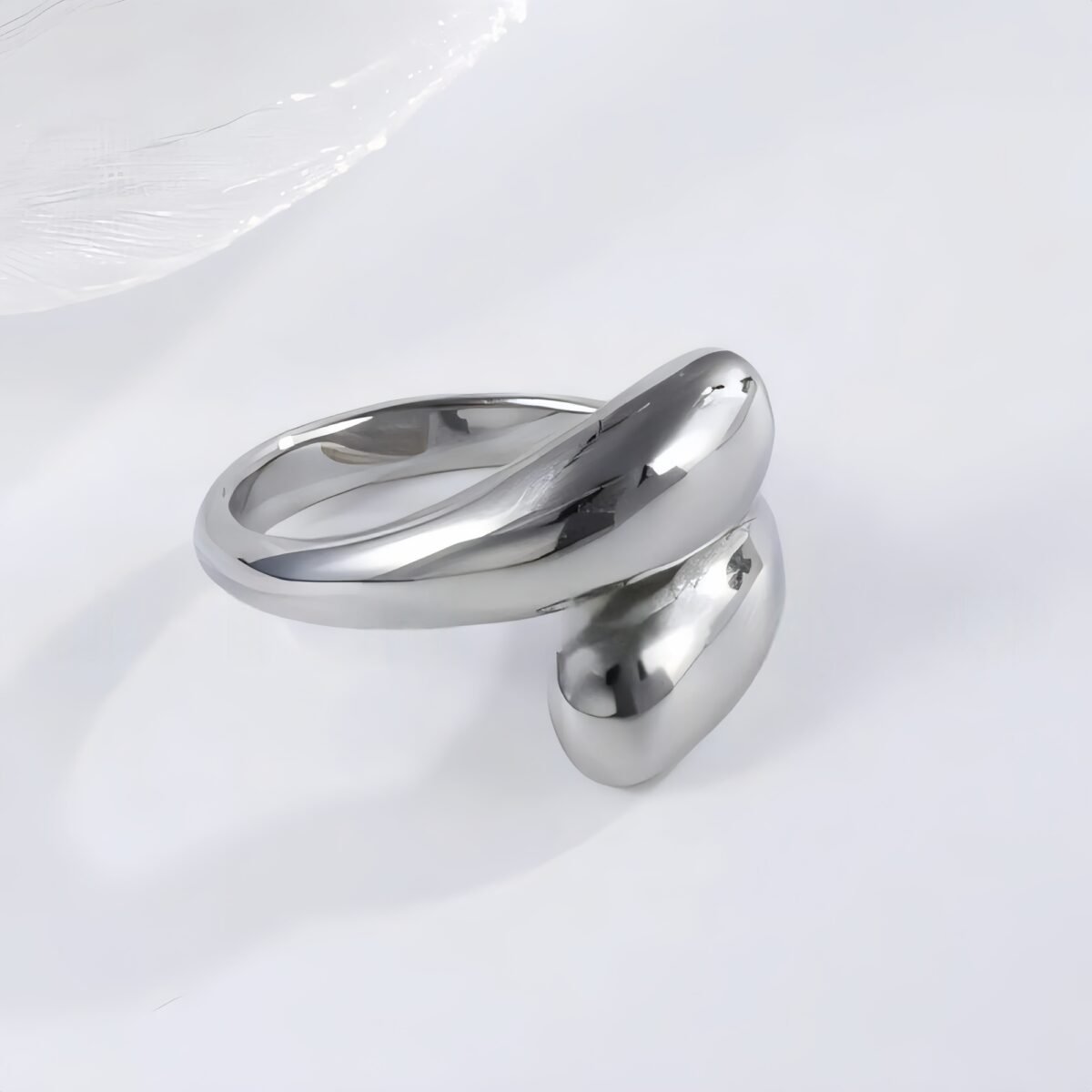 Smooth Streamlined Stainless Steel Fashion Ring for Women | N0094 - Image 5