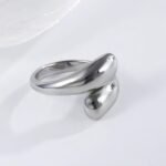 Smooth Streamlined Stainless Steel Fashion Ring for Women | N0094 - Image 5
