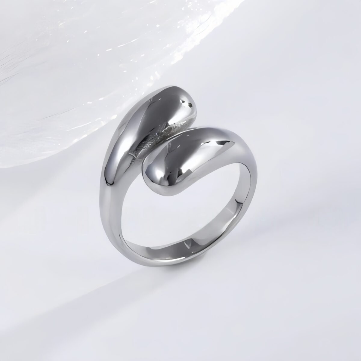 Smooth Streamlined Stainless Steel Fashion Ring for Women | N0094 - Image 4