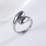 Smooth Streamlined Stainless Steel Fashion Ring for Women | N0094 - Image 4