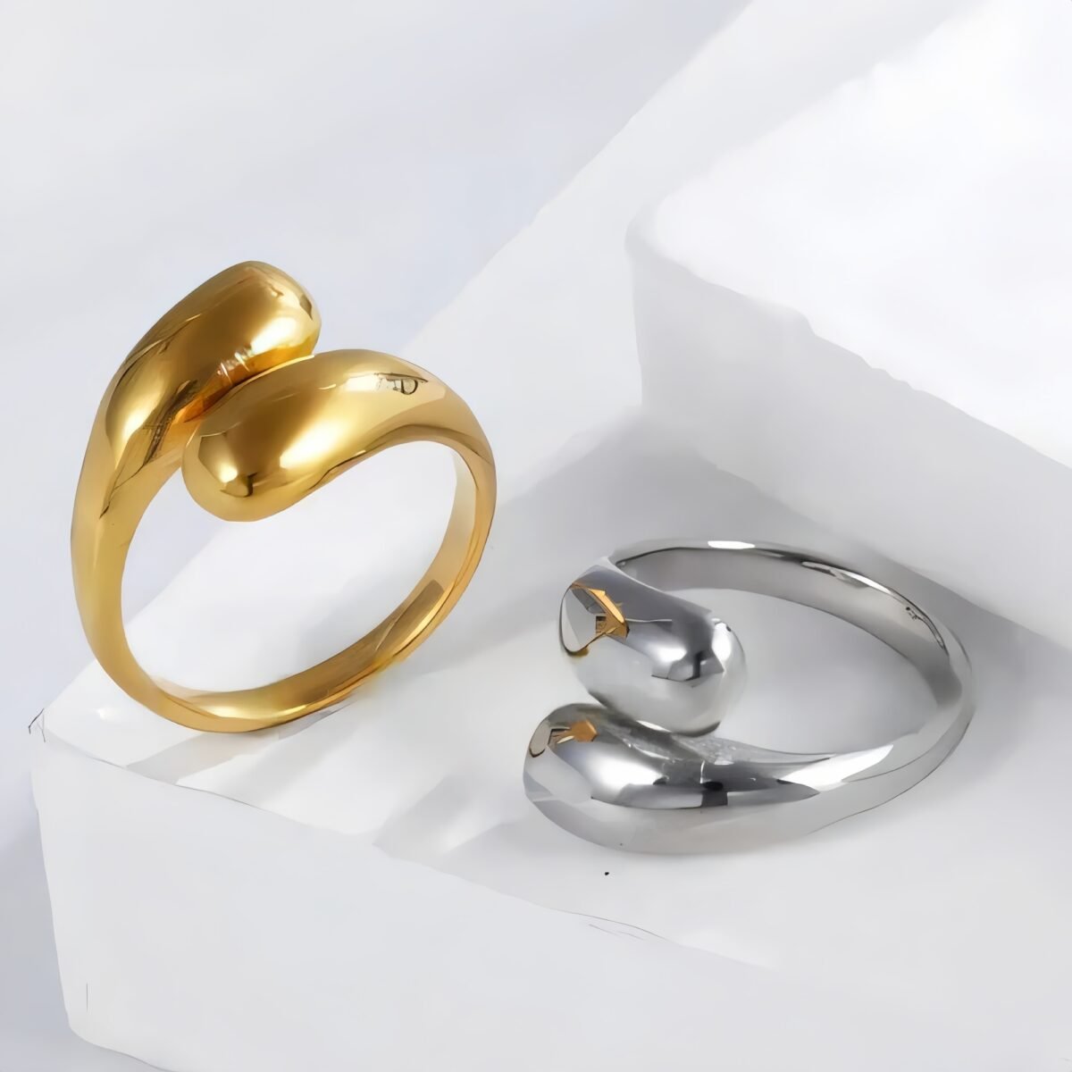 Smooth Streamlined Stainless Steel Fashion Ring for Women | N0094 - Image 1