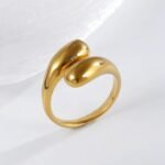 Smooth Streamlined Stainless Steel Fashion Ring for Women | N0094 - Image 2