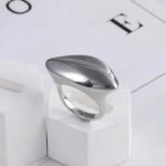 Smooth Streamlined Stainless Steel Ring Women's Simple Fashion Design | G003990 - Image 4