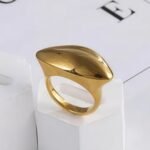 Smooth Streamlined Stainless Steel Ring Women's Simple Fashion Design | G003990 - Image 2
