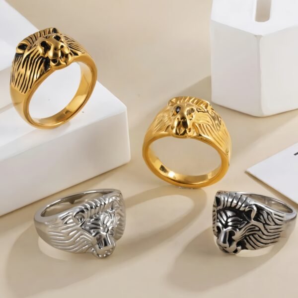 Retro lion head men's stainless steel ring | DZ338